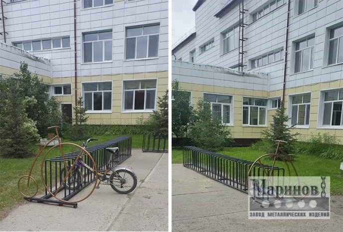Металлическое ограждение газона с прямыми стойками и частыми вертикальными прутьями О-16 — фото 1