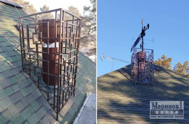Металлическая решётчатая оболочка трубы с геометрическими вставками Д-41