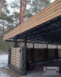 Металлический автонавес с широким передним краем и частыми треугольными фермами Н-49