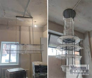 Металлические подвесные каркасы светильников с круглыми и прямоугольными ободами Д-45